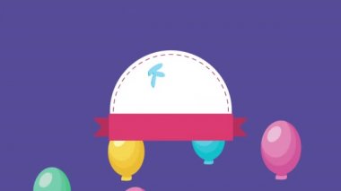 Çocuk bölgesi harfleri, balonlarla helyum.