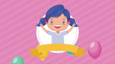 Balonlu tatlı küçük kız Helyum karakteri