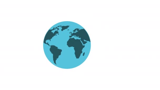 Statistics graphic with world planet earth — Stock Video