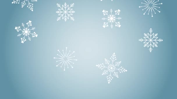 Happy merry christmas animation with snowflakes storm — ストック動画