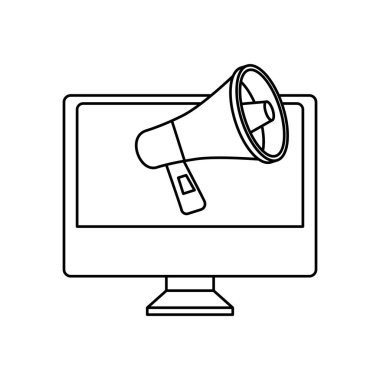 Megafon satır biçimi simgesine sahip bilgisayar