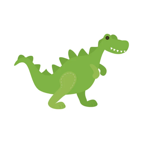 Lucu rex bayi mainan ikon terisolasi - Stok Vektor