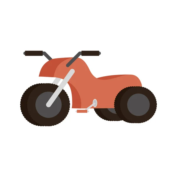 Lindo motocicleta bebé juguete aislado icono — Vector de stock
