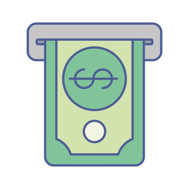 bill money dollar in atm hole