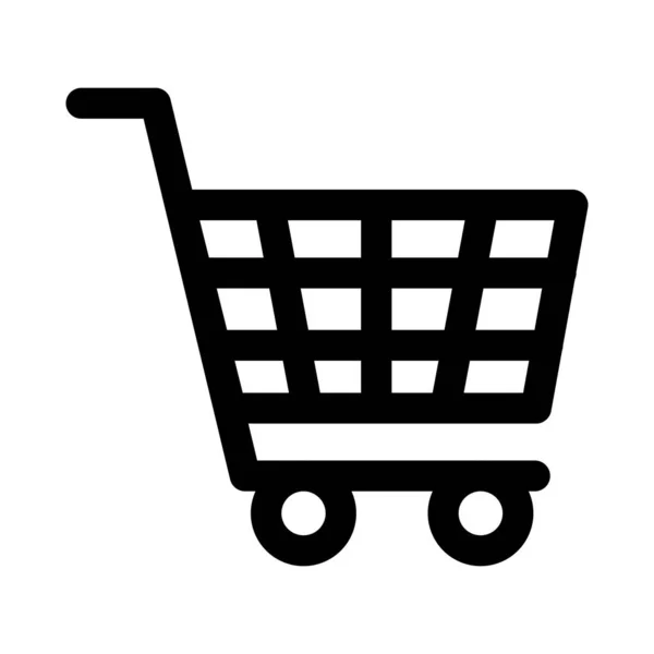 Carrito de compras comercio icono aislado — Vector de stock