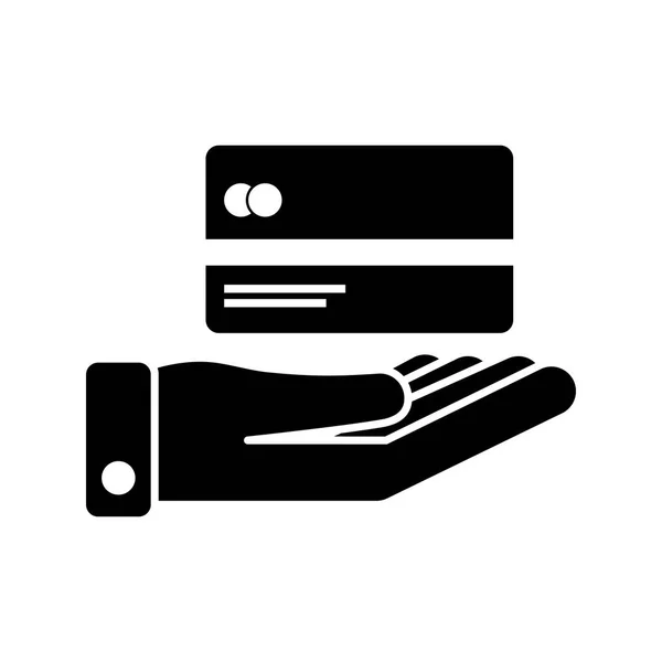 Podnoszenie ręki z pieniędzy z karty kredytowej — Wektor stockowy