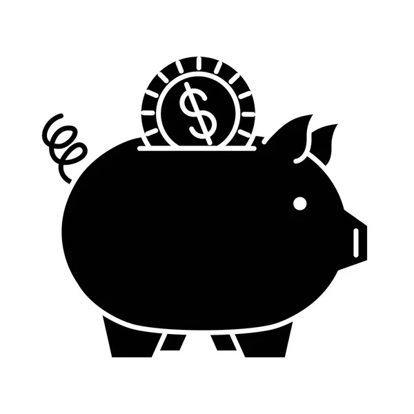 Sikke para dolar ile piggy tasarruf — Stok Vektör
