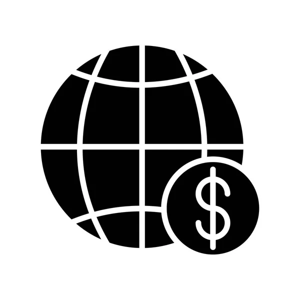 Prohlížeč sféry se symbolem peněz — Stockový vektor