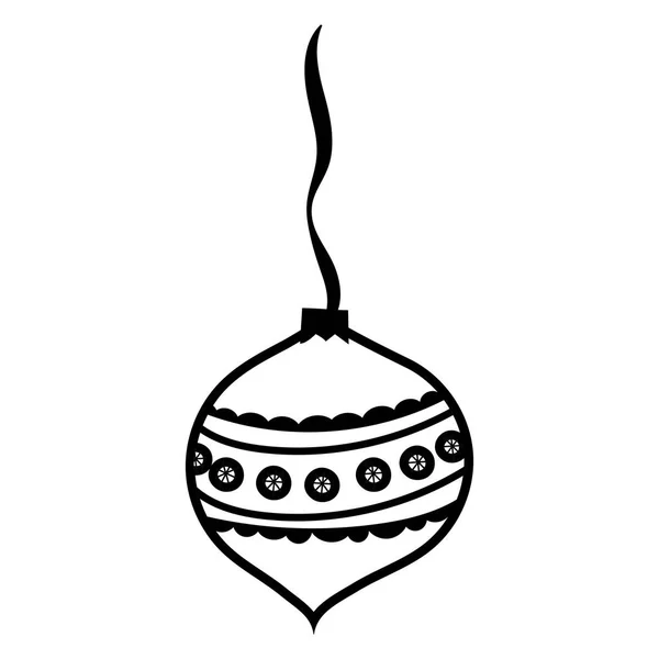 Jul boll hängande dekorativ ikon — Stock vektor