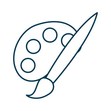 paint brush and palette education supply isolated icon