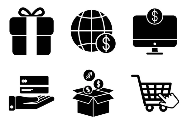 Bundle of money and commerce icons — Stock Vector