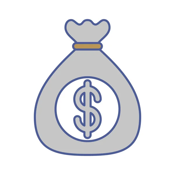 Geld-Dollar-Tasche isoliert Symbol — Stockvektor