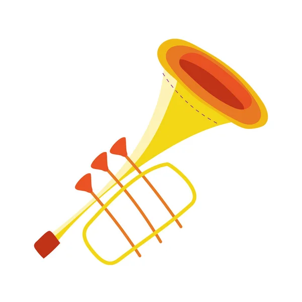 Trumpet musical instrument isolated icon — Stock Vector