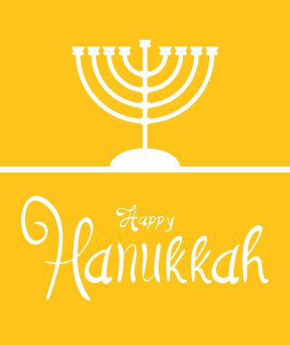 Mutlu Hanuka kutlamaları. Avizeli harfler.
