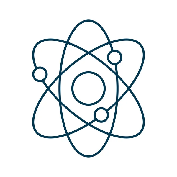 Atom molekülü bilimi izole edilmiş simge — Stok Vektör