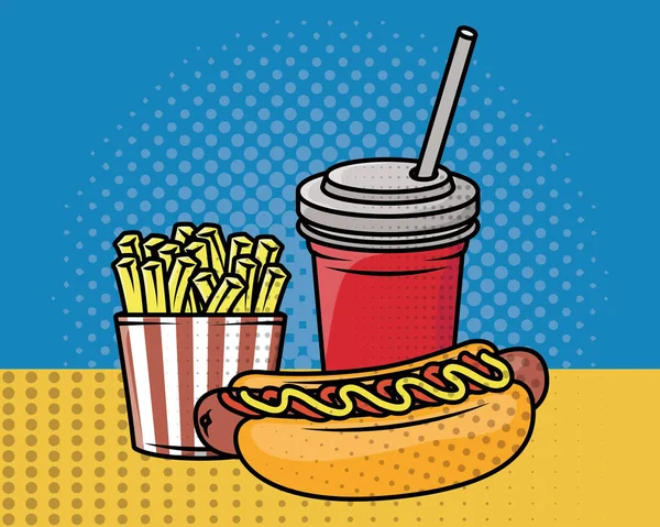 Fast food pop sanat tarzı — Stok Vektör
