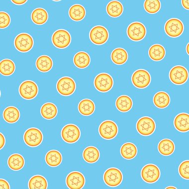 Bozuk para desenli mutlu Hanuka kutlaması kartları