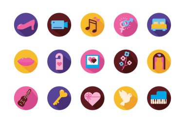 İzole düğün ve aşk bloğu vektör dizaynı