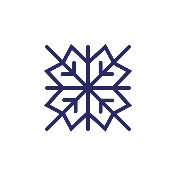 Natal ícone de estilo linha floco de neve — Vetor de Stock