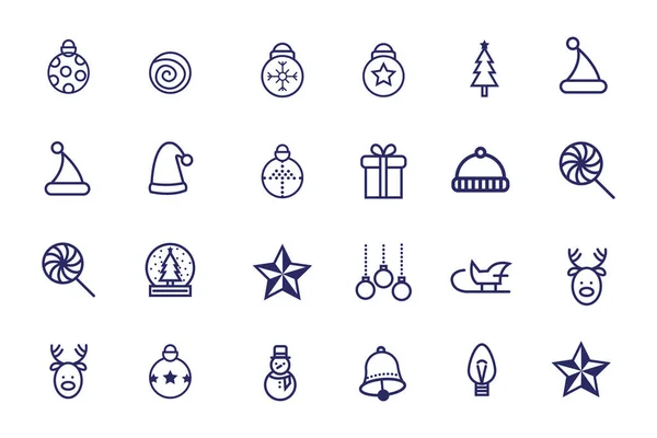 Bunt av jul set ikoner — Stock vektor