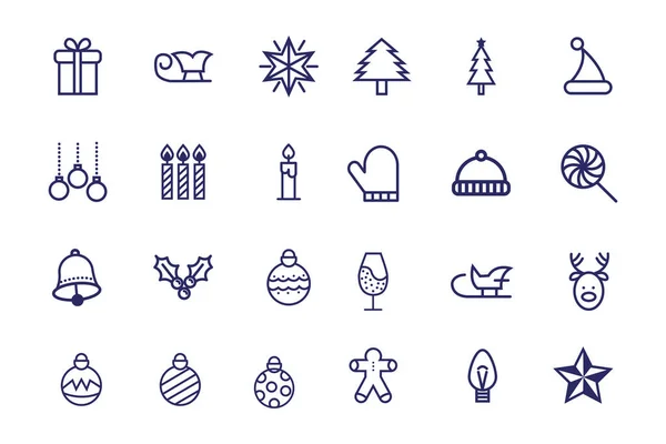 Bundle of christmas set icons — Stock Vector