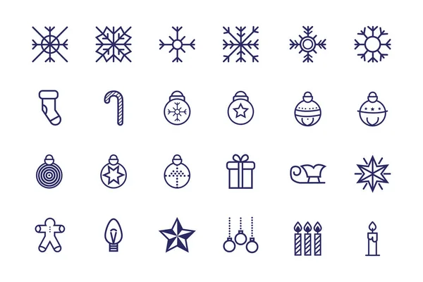 Svazek vánoční sady ikon — Stockový vektor