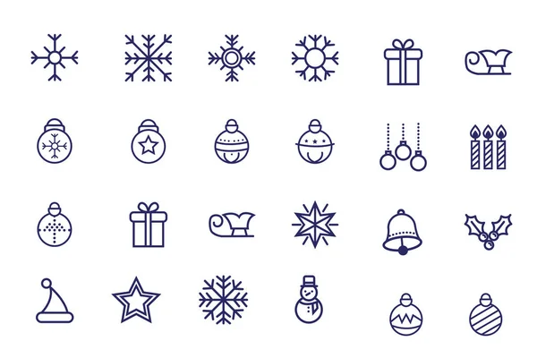 Pacote de ícones de conjunto de natal —  Vetores de Stock