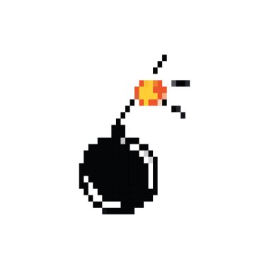 boom 8 bits pixelated style icon clipart