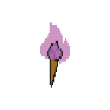 Meşale alevi 8 bit pixelated style simgesi