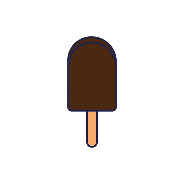 Délicieux bâton de crème glacée icône isolée — Image vectorielle