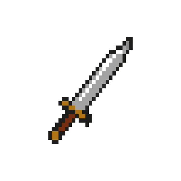 Épée icône de style pixellisé 8 bits — Image vectorielle