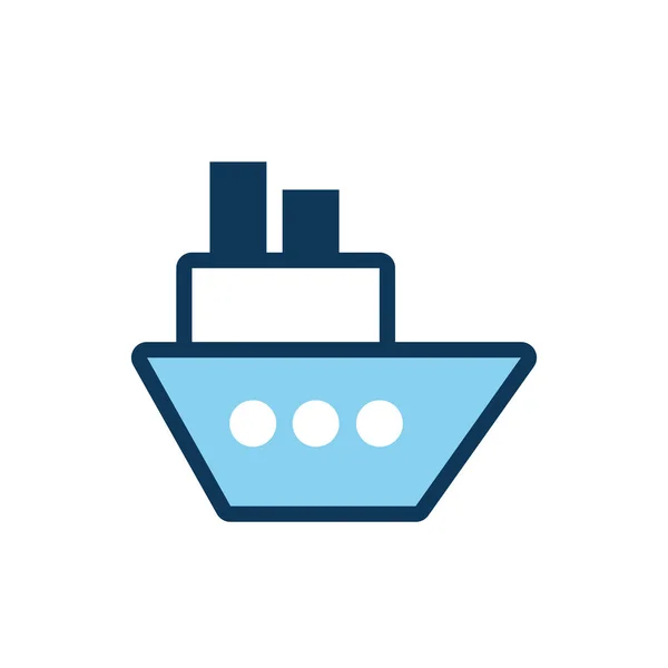 Fartyg båt barn leksak fylla stil ikon — Stock vektor