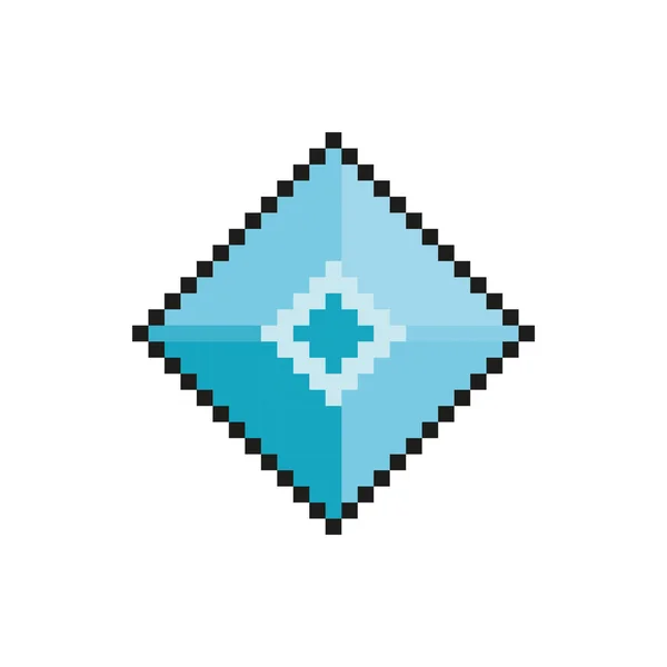 Rombo 8 bit icona in stile pixelato — Vettoriale Stock