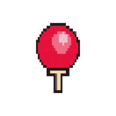 ping pong raketi 8 bit pixelated style simgesi