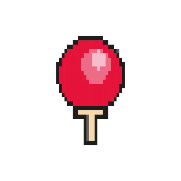 Ping pong raketa 8 bitů pixelated styl ikona — Stockový vektor