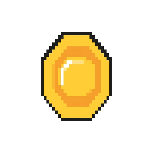 Munt 8 bits pixelvormige stijl pictogram — Stockvector