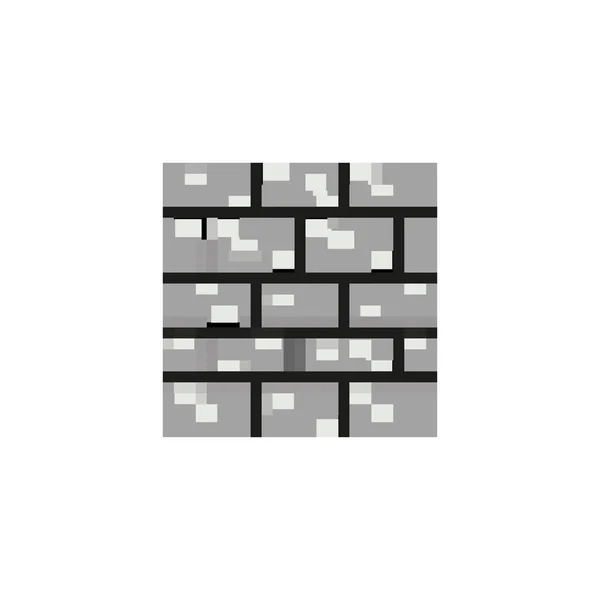 Mattoni muro 8 bit icona in stile pixelato — Vettoriale Stock