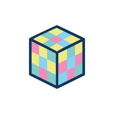 küp rubik çocuk oyuncağı doldurma biçimi simgesi