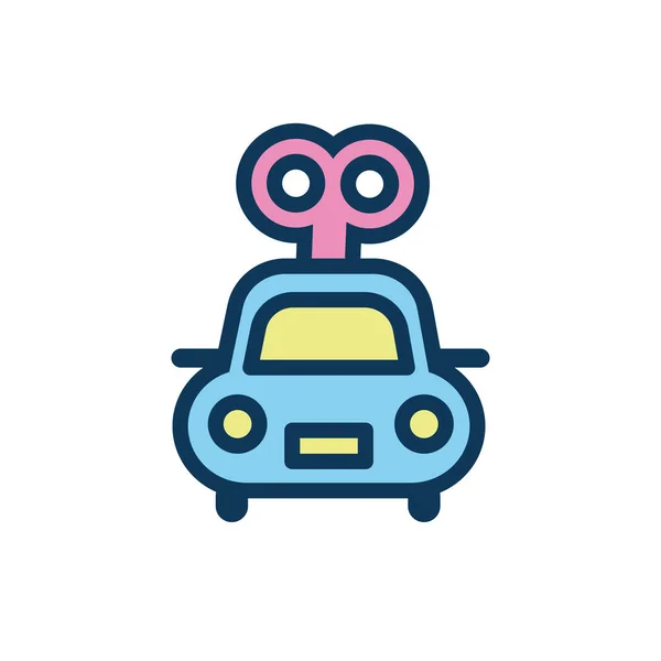 Car child toy fill style icon — Stock Vector