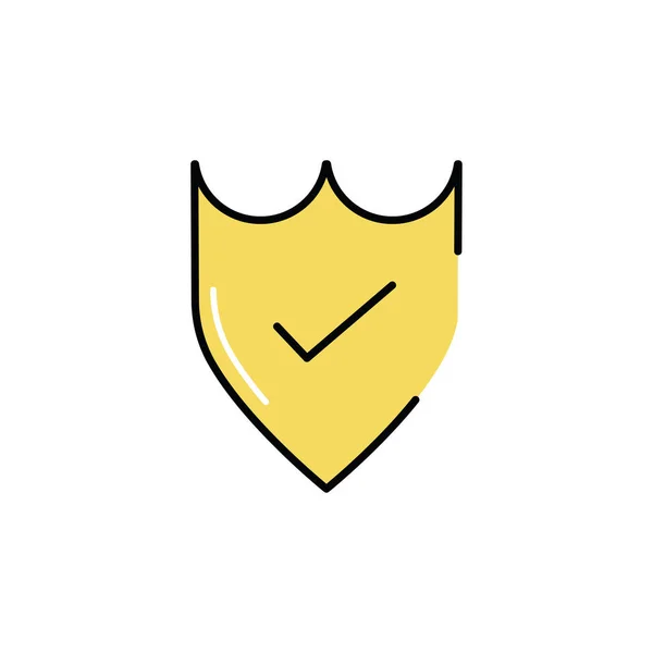Segurança escudo com símbolo de verificação — Vetor de Stock