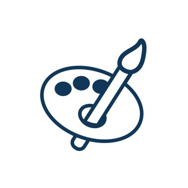 palet ve fırça çocuk oyuncak çizgisi biçimi simgesi