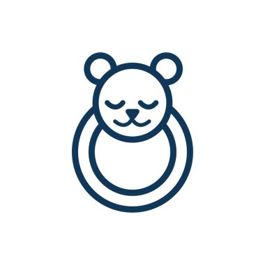 Sevimli ayı başlı çocuk oyuncağı çizgisi simgesi