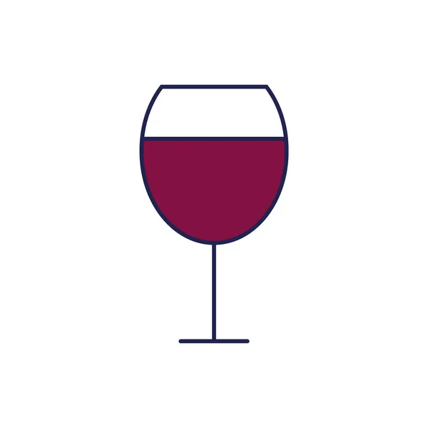 Vinný pohár pít izolované ikony — Stockový vektor