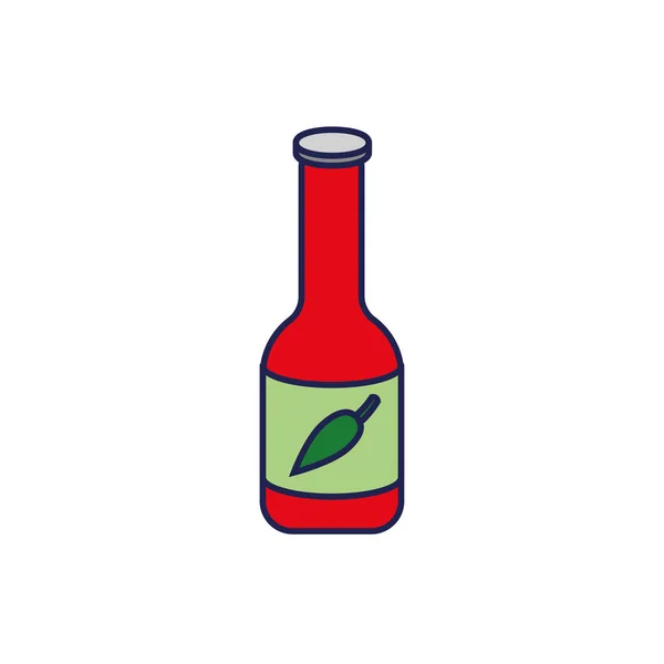 Botella de salsa picante icono aislado — Vector de stock