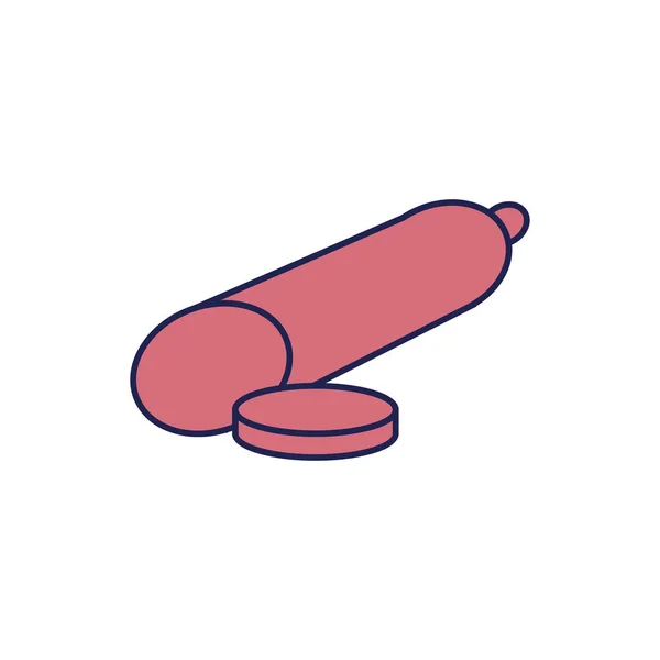 Délicieuse saucisse icône de la nourriture saine — Image vectorielle