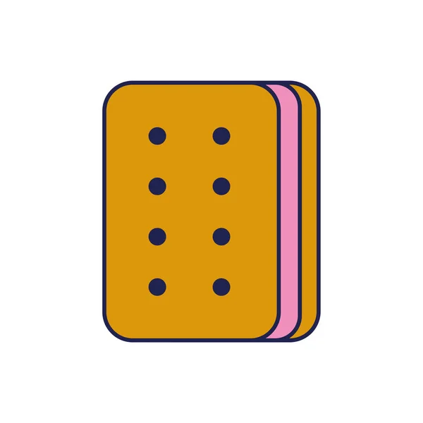 Dulce pastelería de galletas icono de panadería — Vector de stock