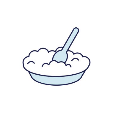 kaşık ve yemekli seramik tabak