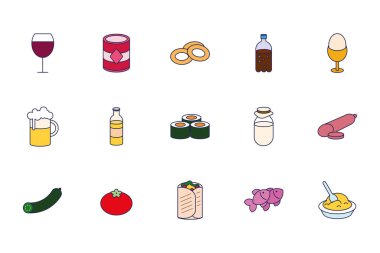 Yiyecek ve içecek ikonları