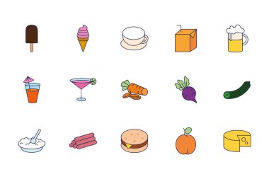 Yiyecek ve içecek ikonları