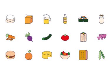 Yiyecek ve içecek ikonları